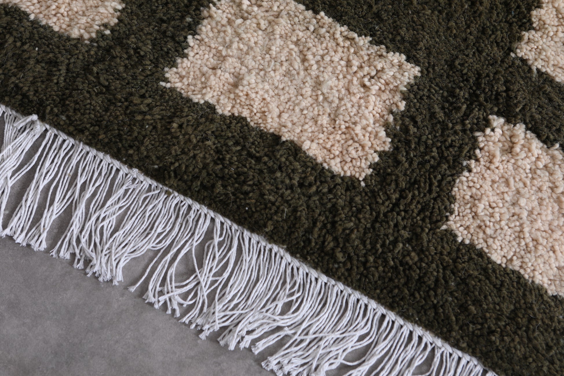 Beni ourain rug Green - Custom Moroccan area rug