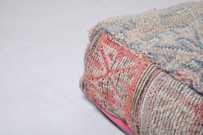Two handmade berber moroccan rug pouf