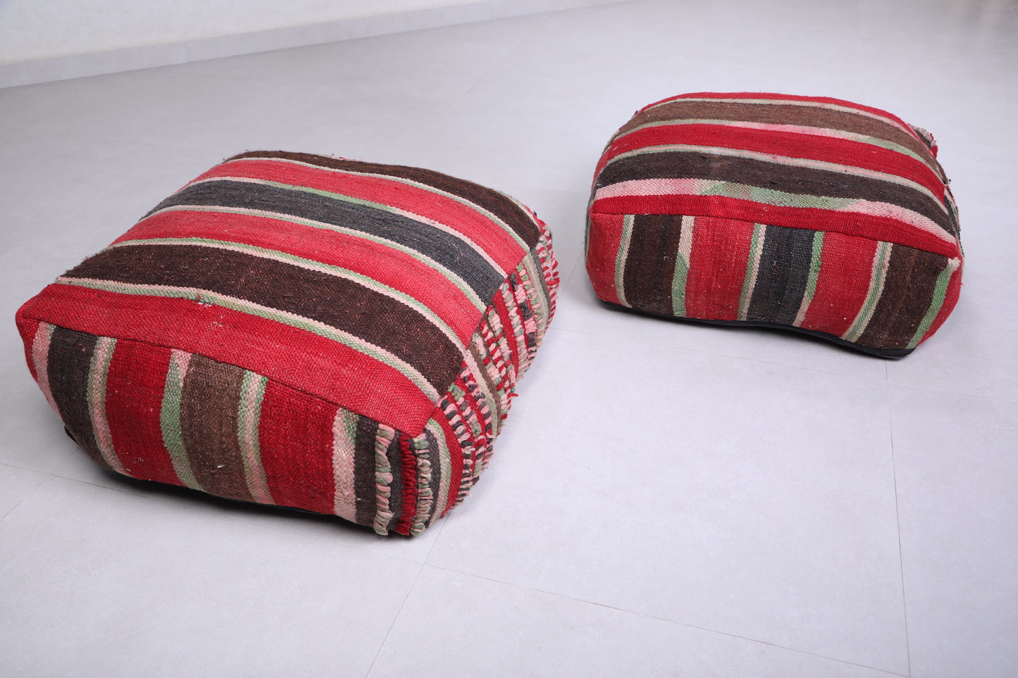 Two Hand woven Floor Cushions Ottoman