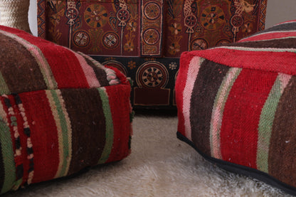 Two Hand woven Floor Cushions Ottoman