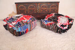 Two Berber cushions colored in boucherouite rug