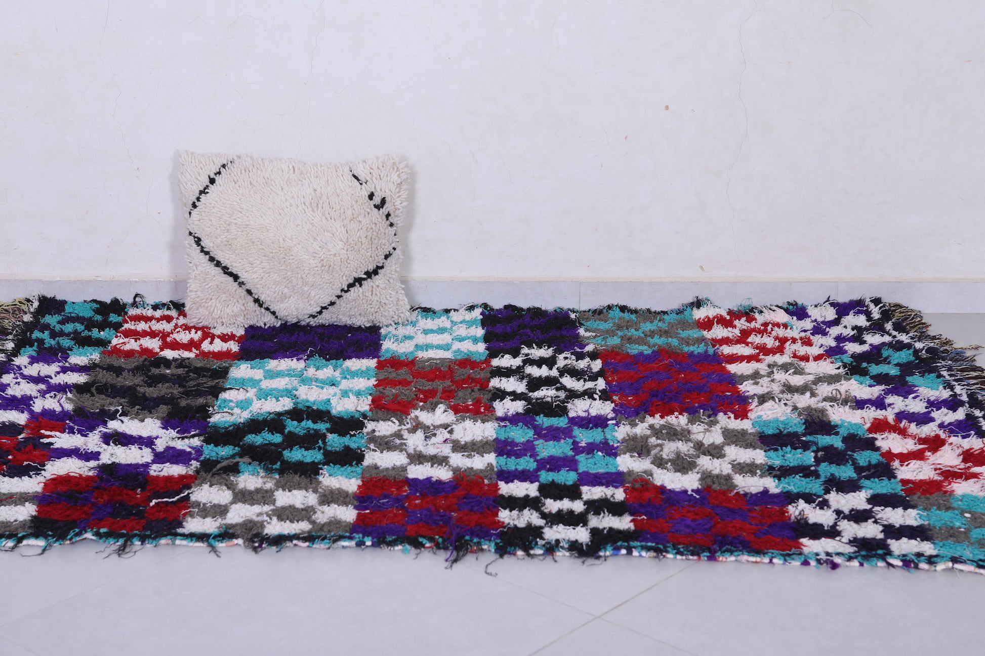 Colorful Moroccan Rug Shag 4.1 X 6.3 Feet