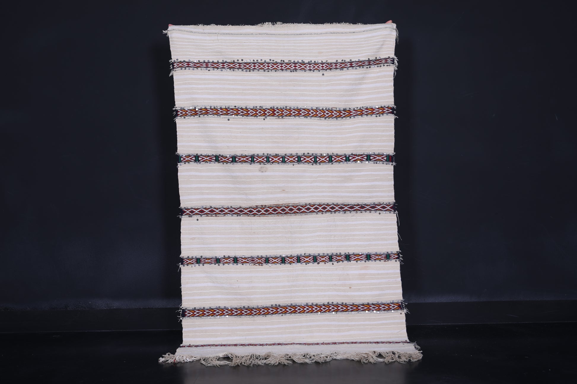 Berber tribal wedding blanket rug 3.7 FT X 6.5 FT