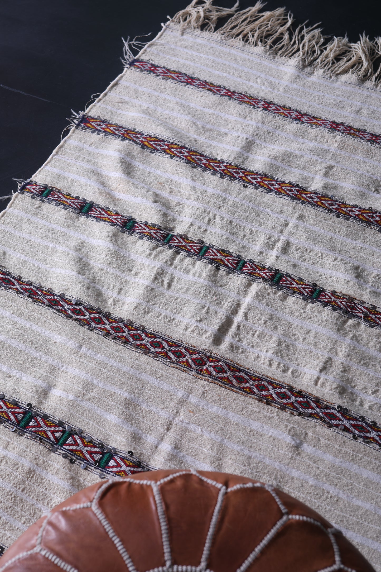 Berber tribal wedding blanket rug 3.7 FT X 6.5 FT