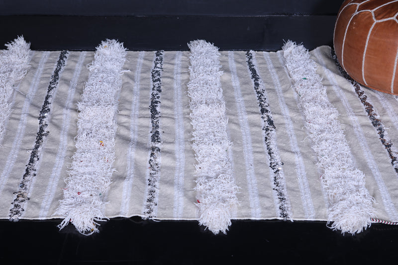 Moroccan Berber Tribal Blanket 4 x 6.8 ft | Handmade Rug - Wedding blanket