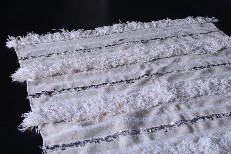 Moroccan Berber Tribal Blanket 4 x 6.8 ft | Handmade Rug - Wedding blanket