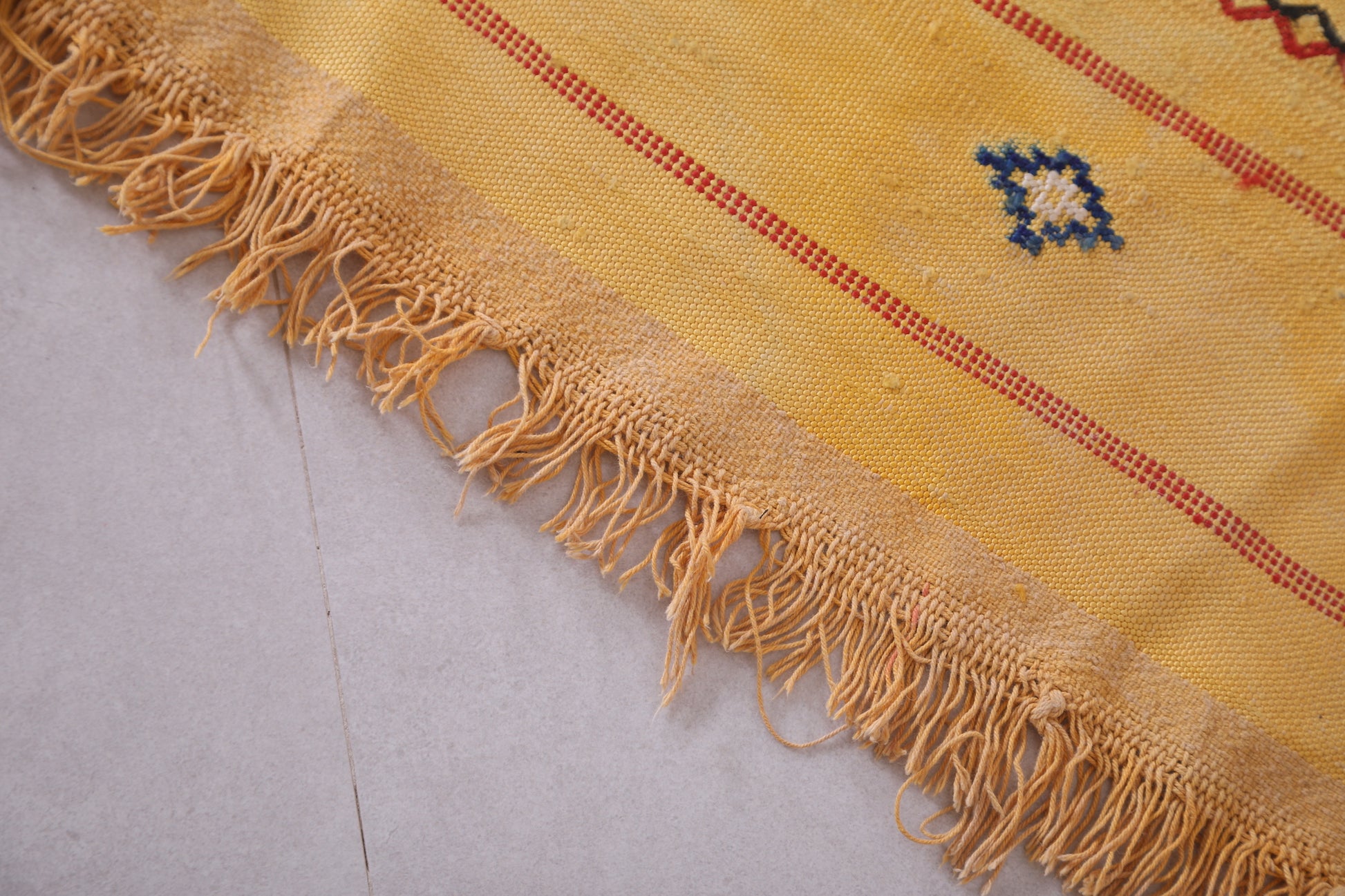 Yellow Moroccan Kilim Rug - Hand Woven Moroccan Rug - Custom Rug