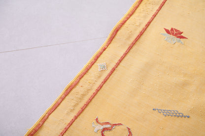 Yellow Moroccan Kilim Rug - Hand Woven Moroccan Rug - Custom Rug