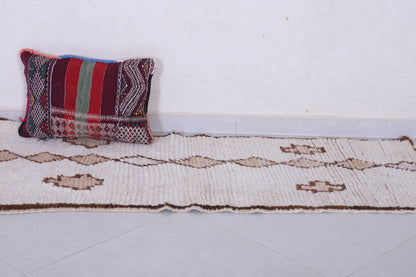 Vintage handmade moroccan runner rug 2.1 FT X 5.6 FT