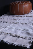 White berber wedding blanket 3.8 x 5.9 ft