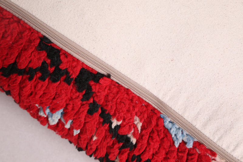 Two Ottoman Moroccan Trellis poufs in Red - Moroccan kilim pouf