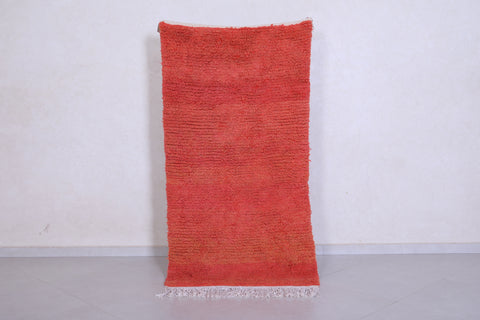 Moroccan Hallway Solid Rug Red 3.2 X 6.2 Feet