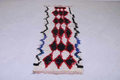 Vintage handmade moroccan berber runner rug  2.3 FT X 7.2 FT
