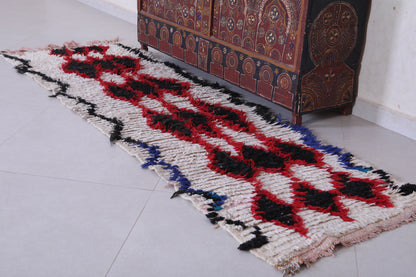 Vintage handmade moroccan berber runner rug  2.3 FT X 7.2 FT