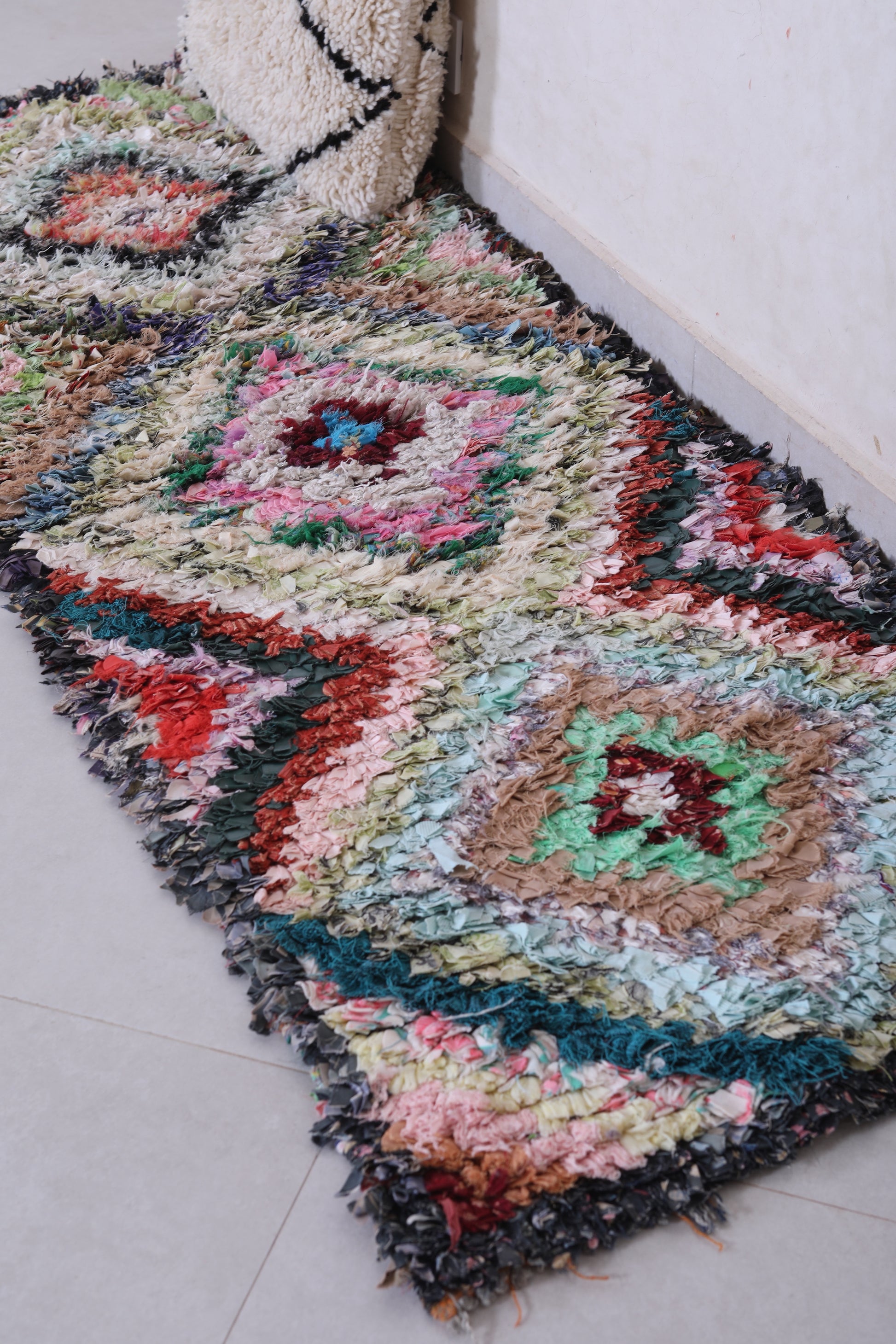 Vintage handmade moroccan runner rug 2.1 FT X 6.1 FT