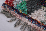 Colorful Moroccan Boucherouite rug runner 2.2 X 5.7 Feet