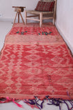 Vintage handmade moroccan runner rug 3.4 FT X 11.8 FT