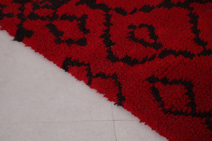 Red And Black Azilal rug 3.3 x 3.4 Feet