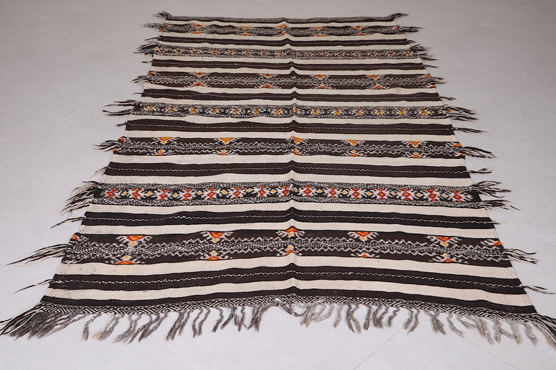 Handwoven Kilim Rug 4.5 FT X 8.5 FT – Traditional Moroccan Design - Handwoven Kilim