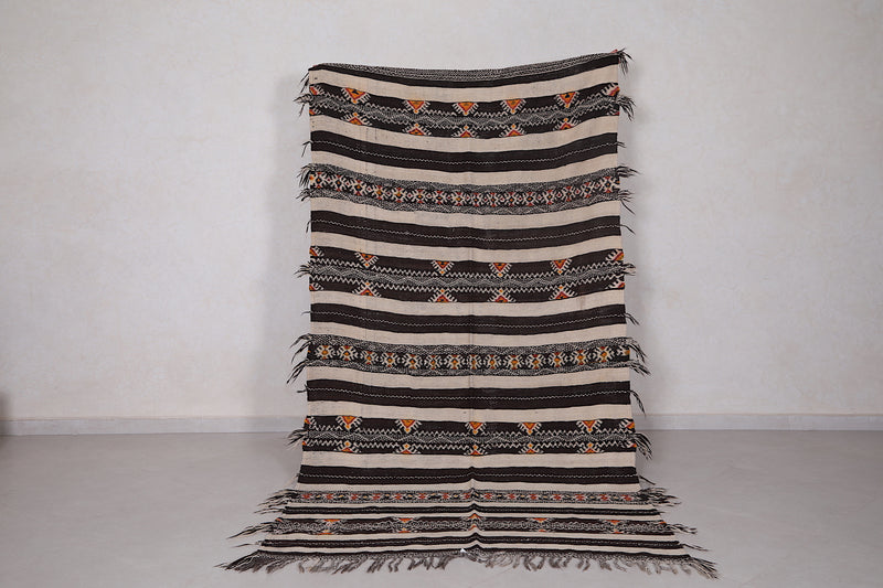 Handwoven Kilim Rug 4.5 FT X 8.5 FT – Traditional Moroccan Design - Handwoven Kilim