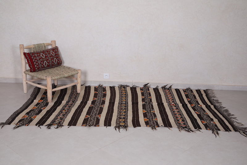 Handwoven Kilim Rug 4.5 FT X 8.5 FT – Traditional Moroccan Design - Handwoven Kilim