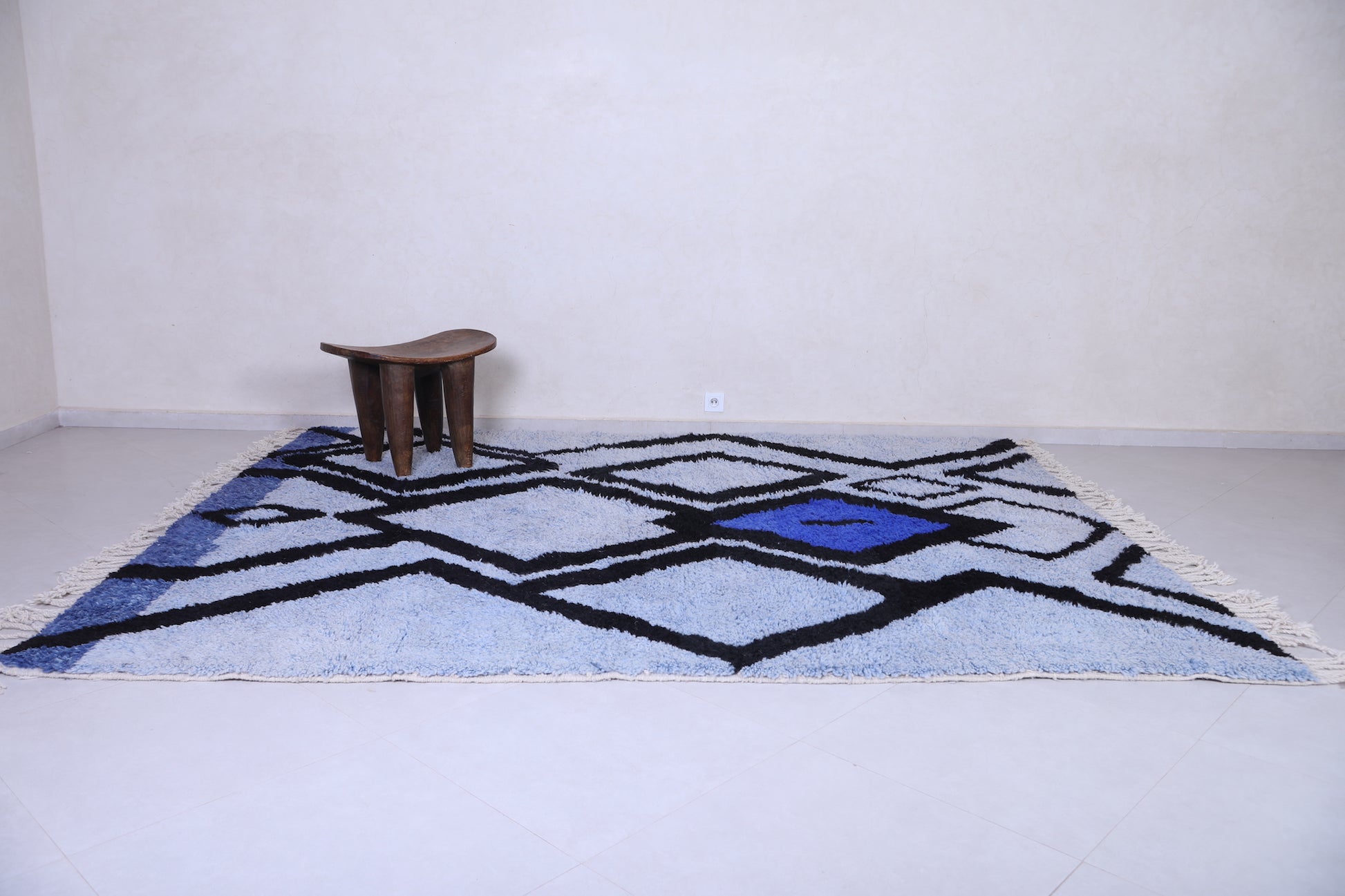 Moroccan blue rug - Contemporary handmade rug - Custom Rug