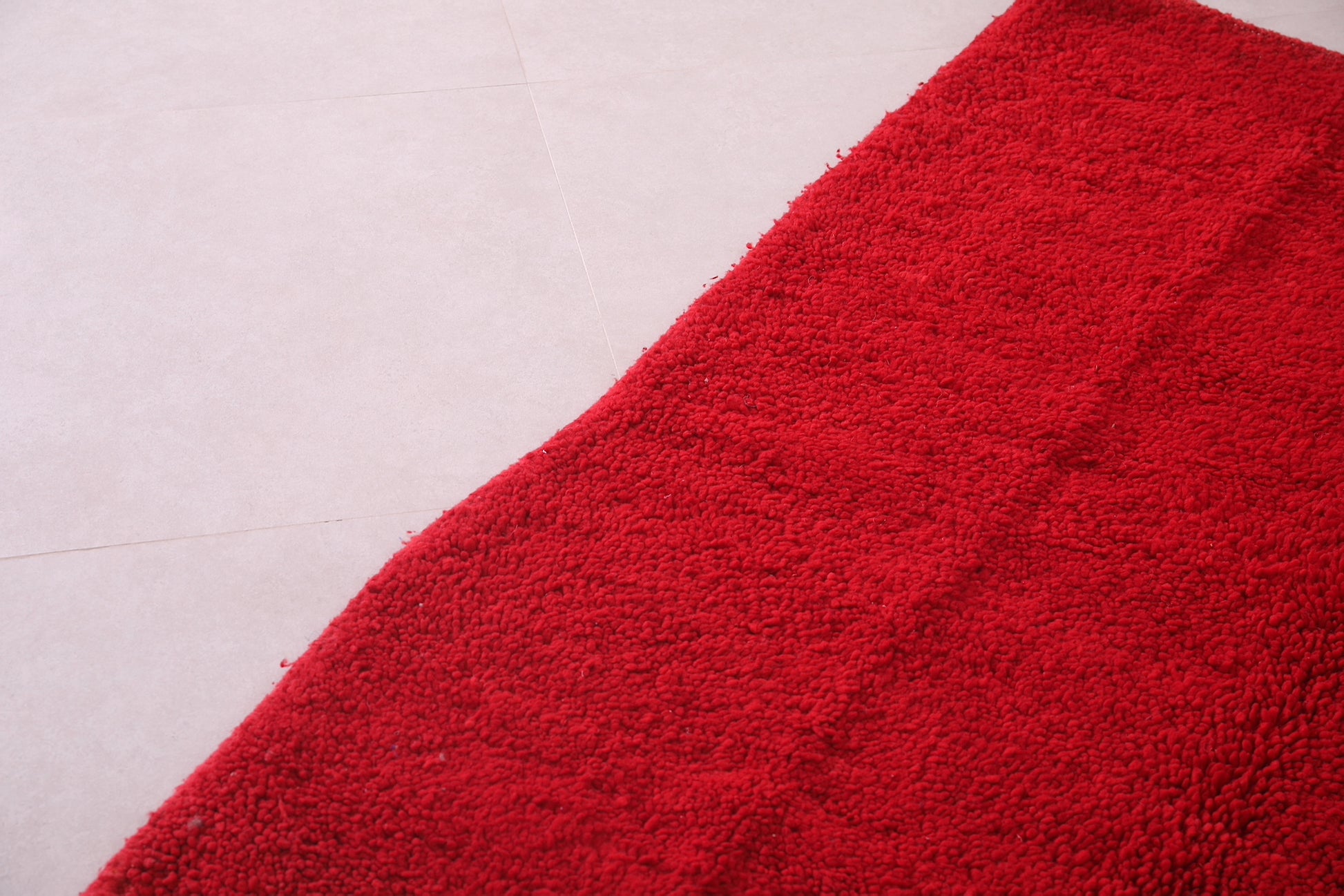 Red Beni Ourain carpet 3.8 X 4.8 Feet