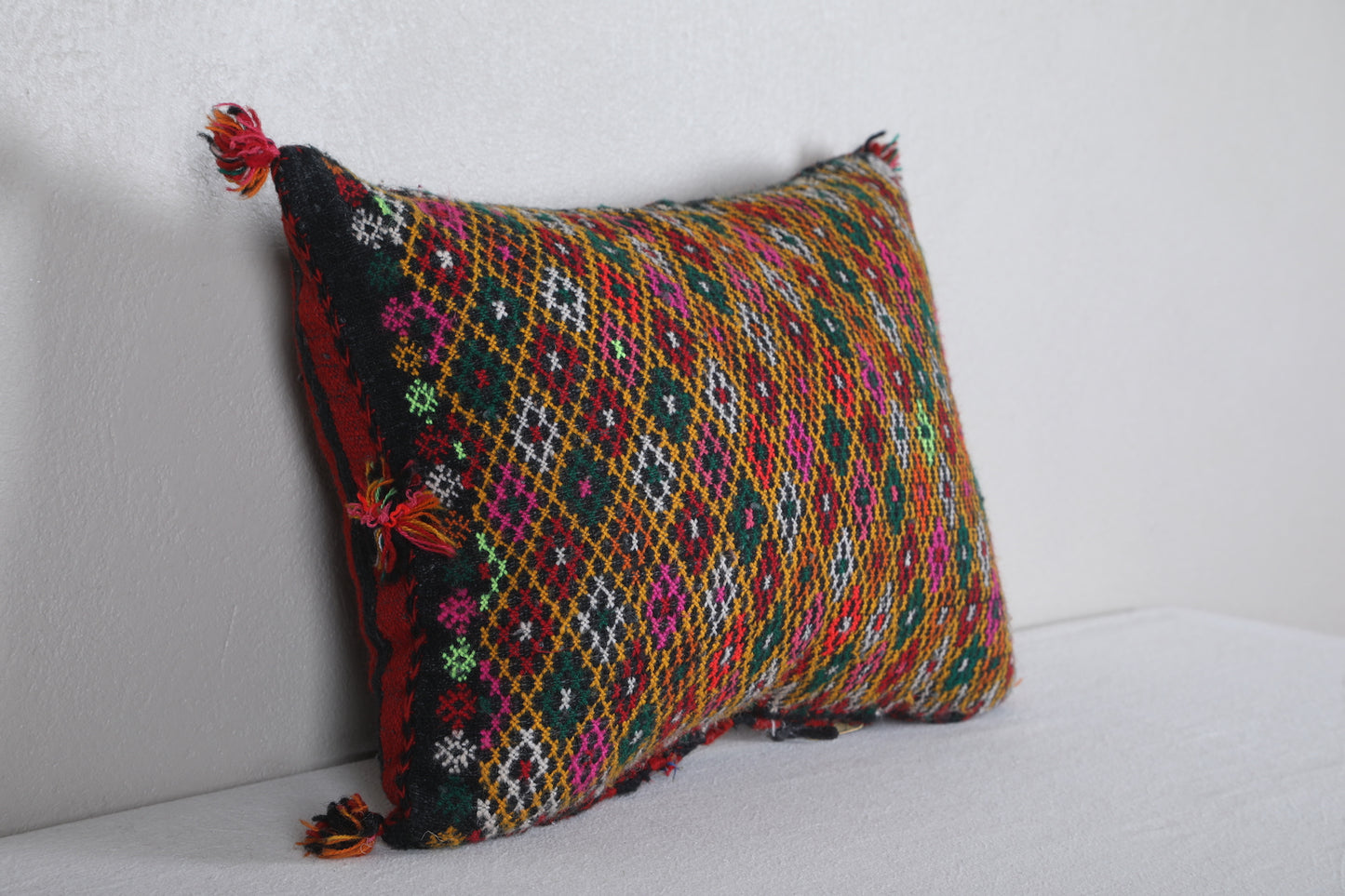 Vintage Moroccan rug pillow 13.3 INCHES X 17.3 INCHES