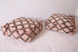 Two Moroccan berber old Style rug Poufs