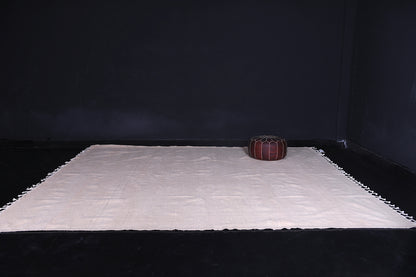 Berber solid beige rug - Moroccan solid rug - Handmade beige rug