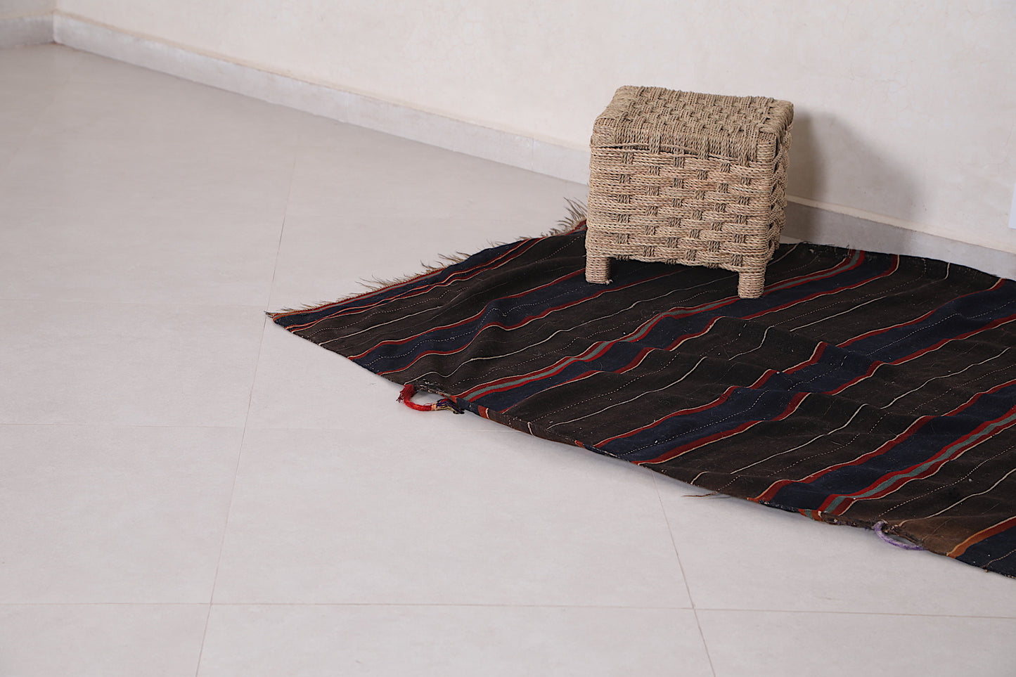 Black Moroccan Blanket 4.1 FT X 5.5 FT