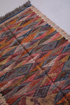 Moroccan colorful handwoven kilim 3.5 FT X 5.2 FT