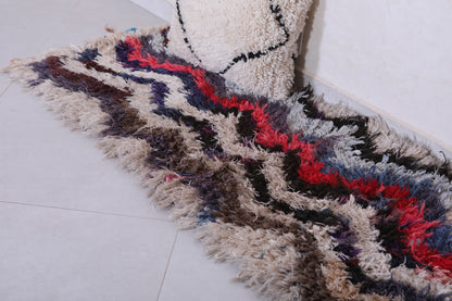 Handmade Moroccan Hallway Rug Shag 2.2 X 5.4 Feet