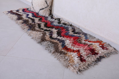 Handmade Moroccan Hallway Rug Shag 2.2 X 5.4 Feet