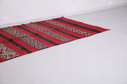 Handwoven Moroccan kilim rug 4.6 FT X 9.2 FT