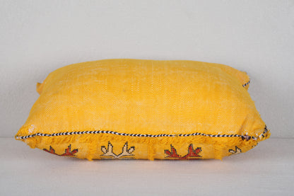 Yellow Moroccan Pillow 14.1 INCHES X 18.1 INCHES