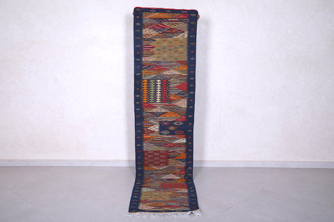 Moroccan colorful handwoven kilim 2 FT X 8.3 FT