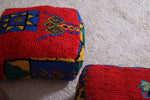 Two handmade azilal colorful berber pouf