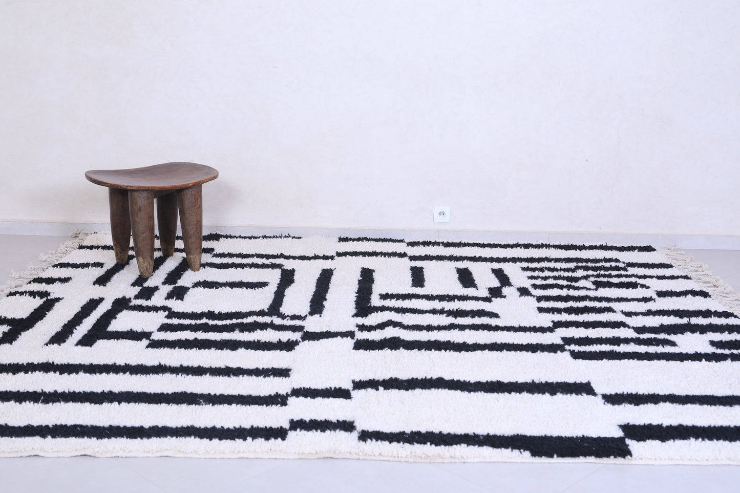 Black and white Rug - Handmade Berber Rug - Custom area rug