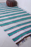 Striped Moroccan Kilim Blue 5.4 X 11.1 Feet