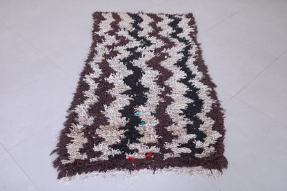Vintage handmade moroccan berber runner rug 2.7 FT X 5.3 FT
