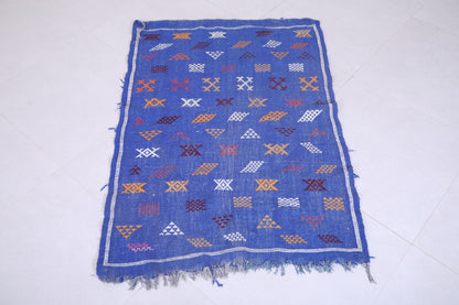 Vintage moroccan handwoven kilim 3 FT X 4.4 FT