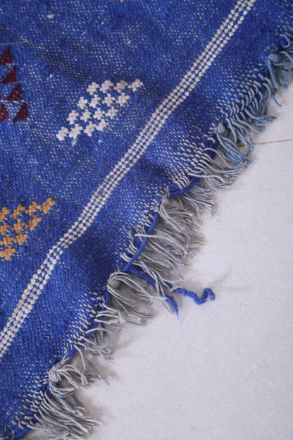 Vintage moroccan handwoven kilim 3 FT X 4.4 FT