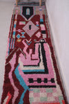 Handmade Moroccan hallway rug 2.4 X 10 Feet