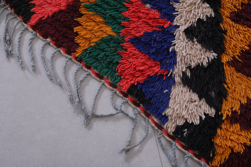 Moroccan Shag Rug – Vibrant Triangular Design 2.5 x 6.8 ft - Runner moroccan rugs