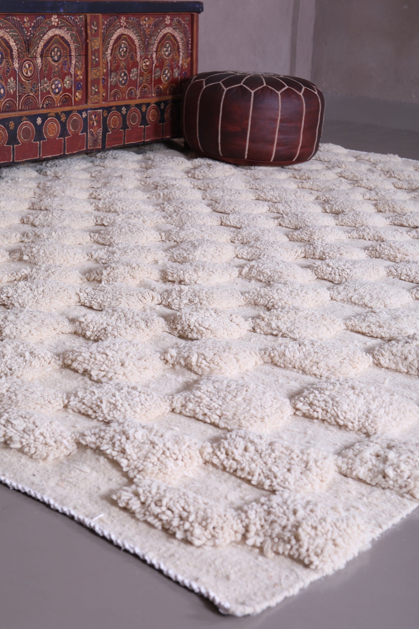 Custom Moroccan Checkered shag rug - Handmade Moroccan Berber rug