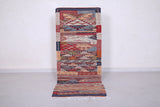 Vintage moroccan berber handwoven kilim runner rug  2.3 FT X 5.7 FT