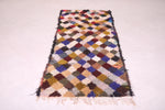 Moroccan boucherouite runner rug 2.7 x 6.9 Feet