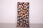 Moroccan boucherouite runner rug 2.7 x 6.9 Feet