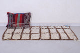 Handmade Moroccan Rug Beige and Brown 2.4 X 4.5 Feet